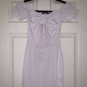 White Off the Shoulder Mini-Dress
